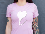 White Heart-Of-Action™ Women's Premium TriBlend T (Vintage Lilac)