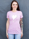 White Heart-Of-Action™ Women's Premium TriBlend T (Vintage Lilac)