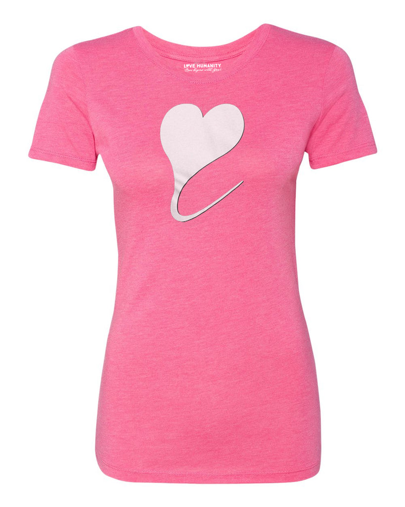 White Heart-Of-Action™ Women's Premium TriBlend T (Vintage Pink)