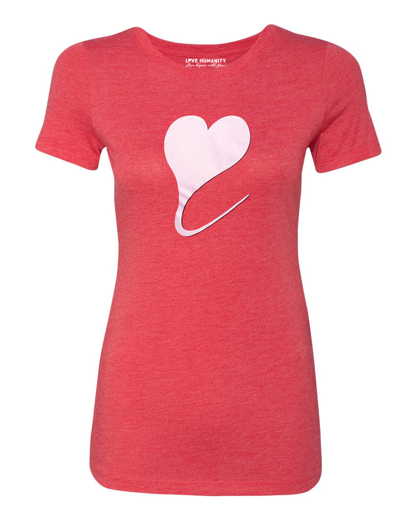 White Heart-Of-Action™ Women's Premium TriBlend T (Vintage Red)